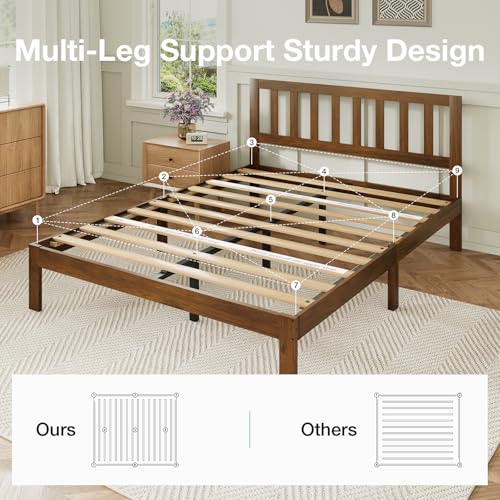 12 Inch Queen Bed Frame with Headboard, view 4