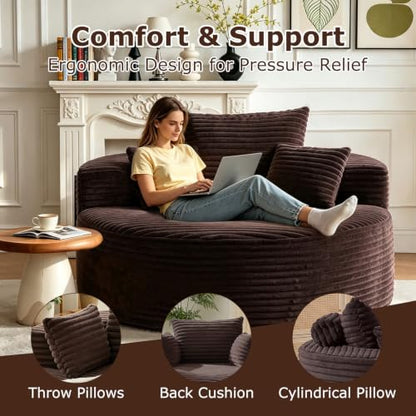 Oversized Round Chaise Longue Chair Indoor, view 5