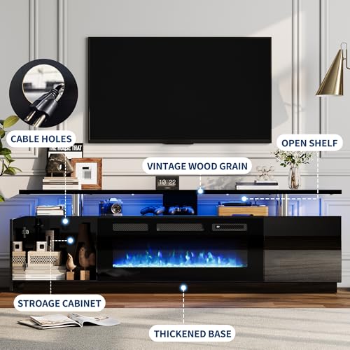 70'' Fireplace TV Stand, Entertainment Center with 36" Electric Fireplace, view 7