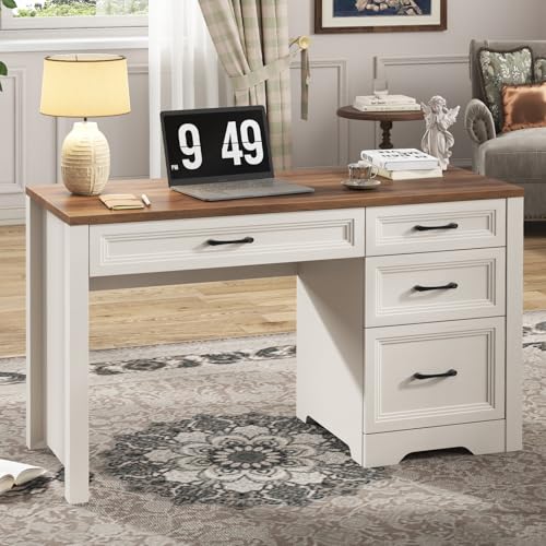 Farmhouse Executive Desk with Drawers, Home Office Desk with File Drawer, view 4