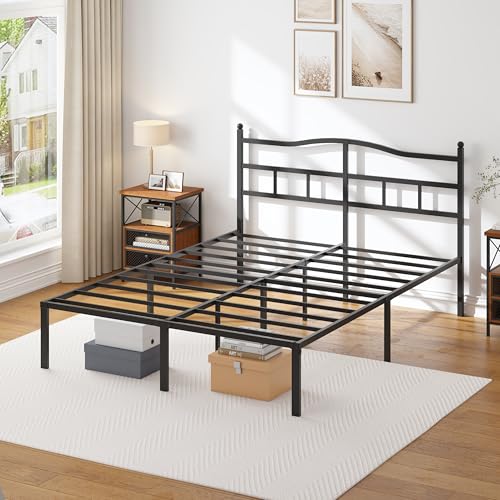 14 inch Full Bed Frame -Platform Bed Frame with Headbroad Metal Bed Frame, view 6