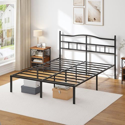 14 inch Full Bed Frame -Platform Bed Frame with Headbroad Metal Bed Frame, view 6