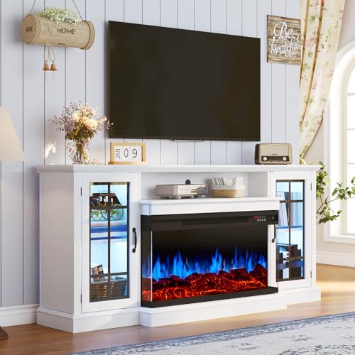 70 Inch Fireplace TV Stand for TVs up to 80", view 4