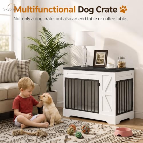 Dog Crate Furniture, Indoor Dog Kennel with Double Metal Doors, view 5