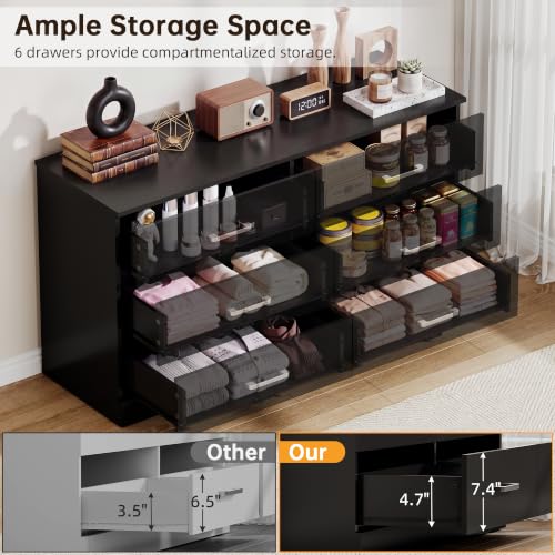 6 Dressers for Bedroom, Chest of Drawers, Dark Black, view 7