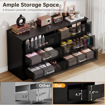 6 Dressers for Bedroom, Chest of Drawers, Dark Black, view 7