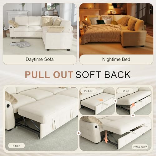 Chenille L-Shaped Modular Couch with USB Ports, view 6