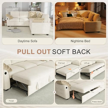 Chenille L-Shaped Modular Couch with USB Ports, view 6