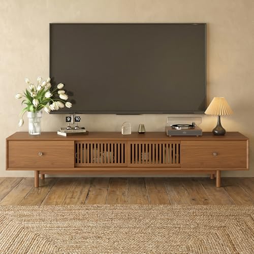 78.7" Mid-Century Modern TV Stand Fully Assembled Media Console, view 4