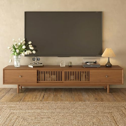 78.7" Mid-Century Modern TV Stand Fully Assembled Media Console, view 4