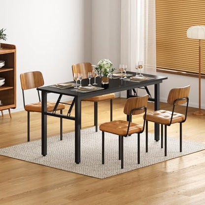 Computer Desk, 59.8Inch Office Desk Computer Table, Study Writing Study Desk for Home Office, Black and Black