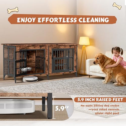 63'' Double Dog Crate Furniture, view 5