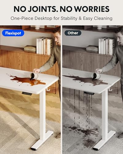FLEXISPOT EN1 48"x24" One-Piece Standing Desk, White, view 5