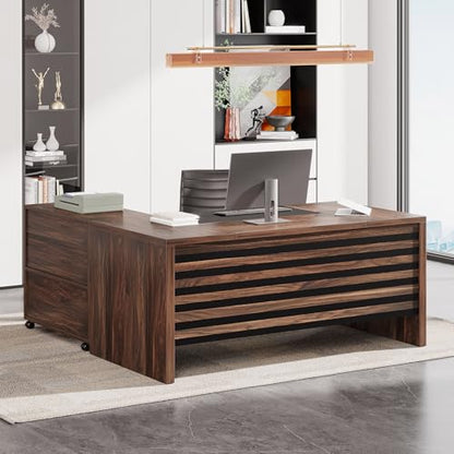 Tribesigns 62.2" L-Shaped Executive Desk with Mobile File Cabinet, view 7