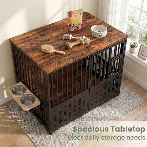 32 Inch Small Dog Crate, Wood Dog Crate Furniture for Small Medium Dogs, view 8