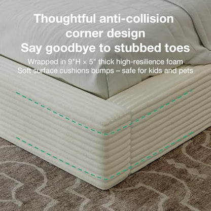 King Plush CloudSoft Corduroy Bed Frame White, view 7