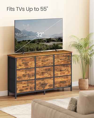 Dresser with 9 Fabric Drawers, TV Stand for TVs Up to 55 Inches, view 5