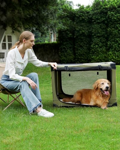 30" Soft Collapsible Travel Dog Crate for Medium Dogs,Green, view 6