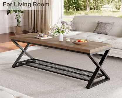Entryway Bench, Indoor Shoe Bench with Storage and Seating, Wood Metal Storage Bench for Bedroom Living Room, Farmhouse Shoe Rack Bench for Sitting in Hallway Foyer Entrance, Rustic Oak, 47 inch