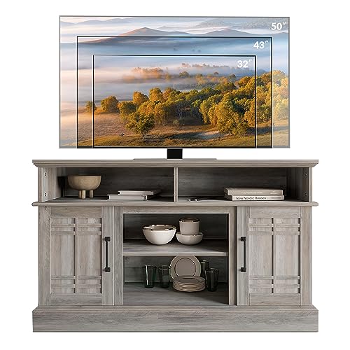 Modern 48" Farmhouse Wood TV Stand & Media Entertainment Center Console Table, view 7