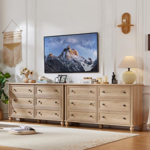 54" Dresser for Bedroom, Farmhouse 6 Drawers Dressers with Gourd Legs, view 5