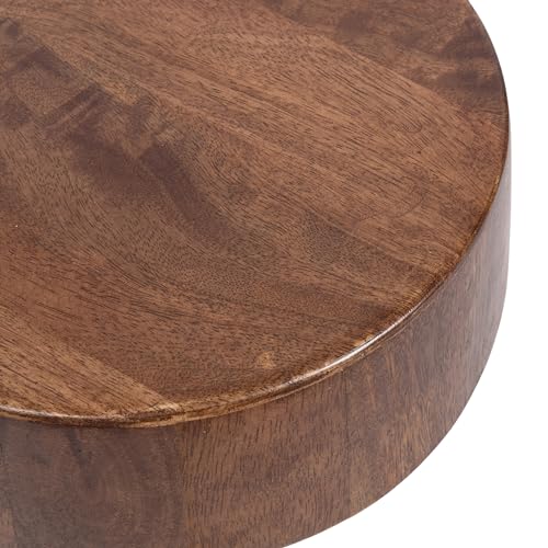 Solbrett Transitional Sophisticated Drink Table; 10 x 10 x 22; Walnut Brown; Mid-Century Sculptural Bedroom Nightstand with Unique Pedestal Table Design for Use as Indoor Plant Stand