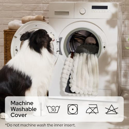 ComfyFleece® Cute Dog Bed for Small Medium Dogs Washable,25in Cream, view 5