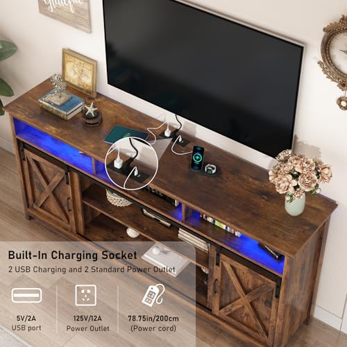 70" LED Farmhouse TV Stand for 80/75/70 Inch TVs, view 5