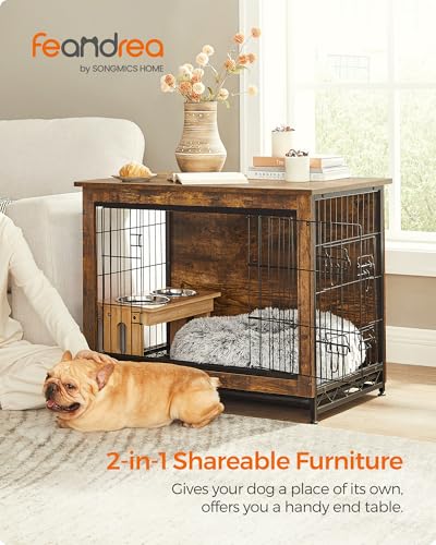 32.5" Dog Crate Furniture, Indoor Dog Kennel Side End Table, view 3