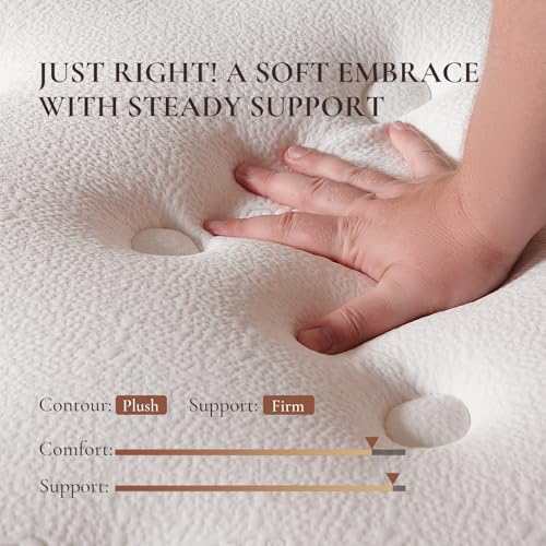 Full Size Mattress, 12 Inch Medium Firm Hybrid, Fiberglass Free, view 3
