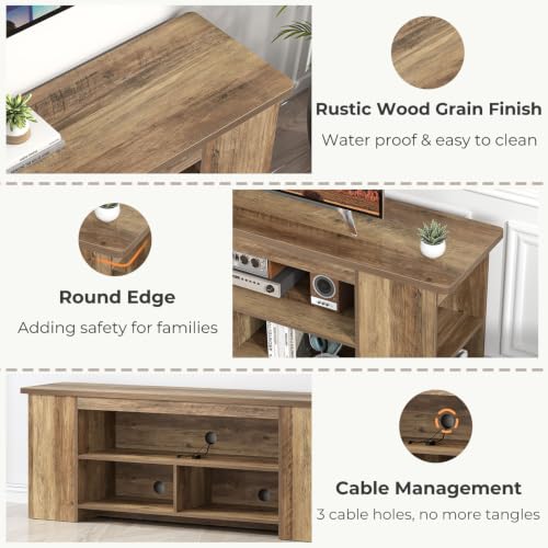 Rustic Oak Wooden TV Stand for Televisions up to 60 Inch, view 5