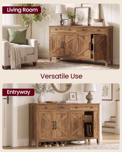 Farmhouse Buffet Cabinet, Coffee Bar with 2 Drawers, view 8