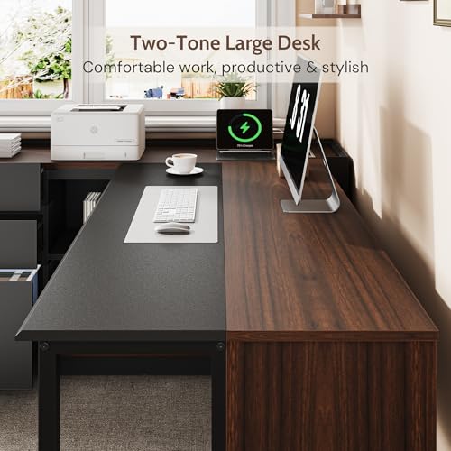 70" Executive Desk with Cabinet Storage, view 5