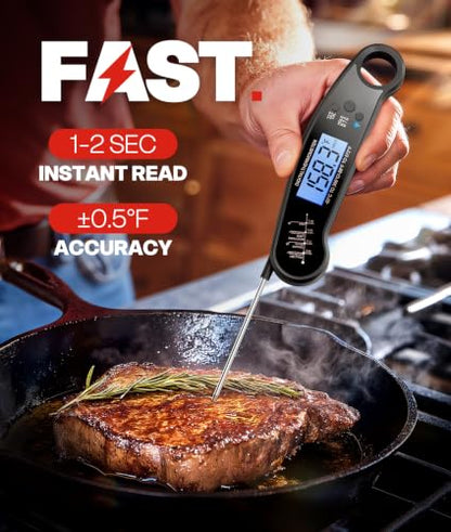 Instant Read Meat Thermometer Digital, 1-2 Sec, Cooking, Food, BBQ, view 3