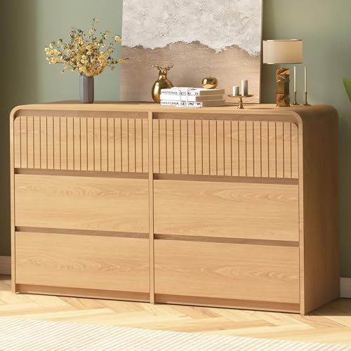Modern 6 Drawer Dresser for Bedroom, 48" Large Wide Chest of Drawers, view 2