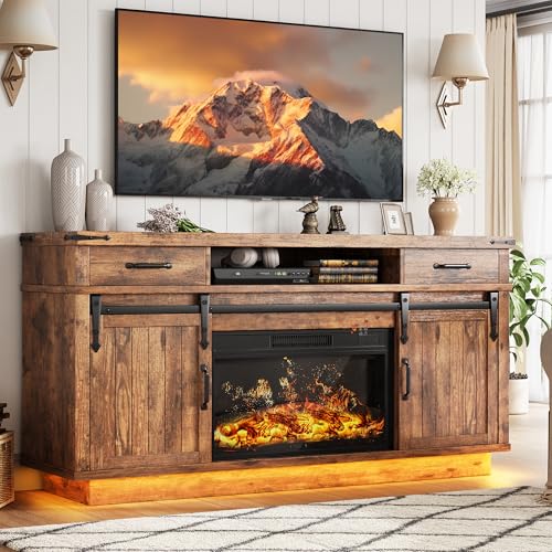 58" Farmhouse Electric Fireplace TV Stand for TVs up to 65", view 2