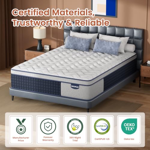 14 inch Medium Firm Queen Mattress Extra Back Support, 365 Nights Trial, view 5