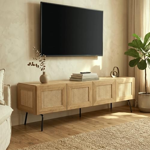Mossic TV Media Cabinet with 4 Doors for TVs, view 4