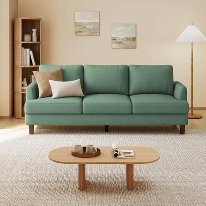 Mid Century Modern Couches for Living Room, 89" Comfy Green Couch Sofa with 3-Seater Deep Seats, Upholstered Sofas for Living Room, Office Apartment, Bedroom