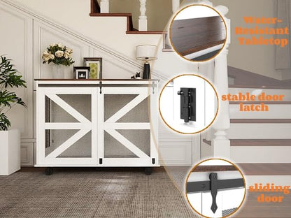 YOPTO 47.2" Double Dog Crate Furniture with Removable Divider, view 5