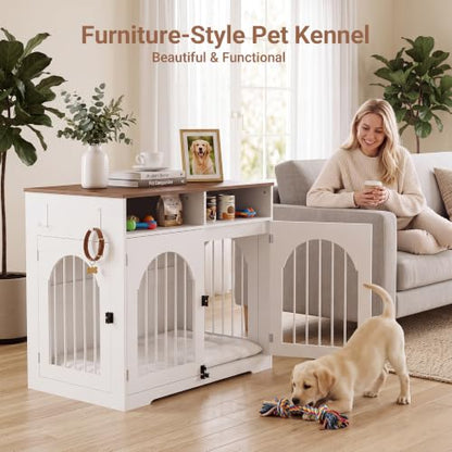 39'' Dog Crate Furniture, Dog Kennel Indoor for Medium/Large Dogs, view 3