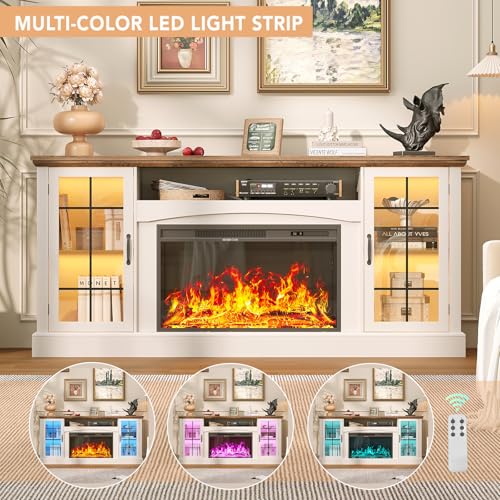 2-in-1 Multifunctional Fireplace TV Stand with 30" Removable Electric Fireplace, view 5