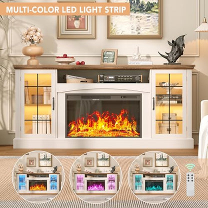 2-in-1 Multifunctional Fireplace TV Stand with 30" Removable Electric Fireplace, view 5