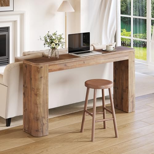 Solid Wood Entryway Table, 63-Inch Farmhouse Console Table for Entryway, Behind Couch Table for Living Room Hallway, Foyer