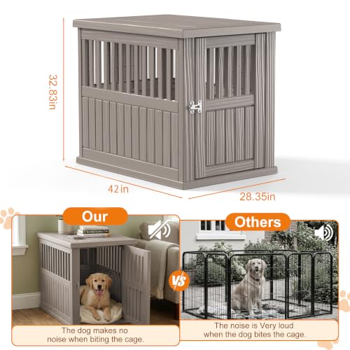 43 Inch Large Dog Crate Furniture, Indoor Dog Kennel, Puppy Pet House, view 6