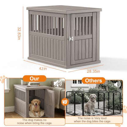 43 Inch Large Dog Crate Furniture, Indoor Dog Kennel, Puppy Pet House, view 6