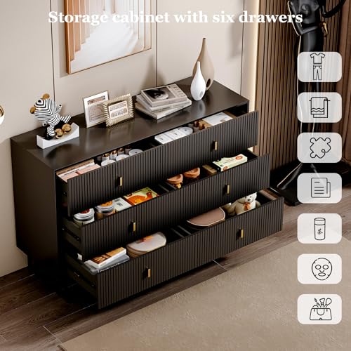 Modern Chest of Drawers with 6 Drawers, Deep Drawers, Clothes Organizer, view 4