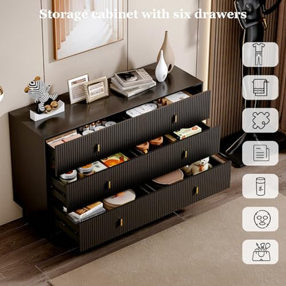 Modern Chest of Drawers with 6 Drawers, Deep Drawers, Clothes Organizer, view 4