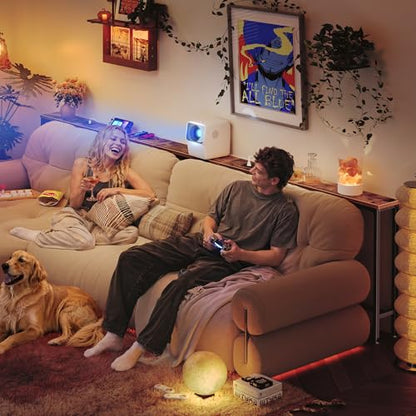 110.2 Inch Behind Couch Table with 2 Power Outlets and USB-C Ports, Extra Long Narrow Sofa Table for Sectional Sofa, Skinny Console Table with Anti-Bump Pads, for Living Room, Rustic Brown
