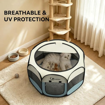 Dog Cat Playpen, Puppy Pet Playpen Indoor for Small Dog Crate Tent Cage Outdoor, view 6